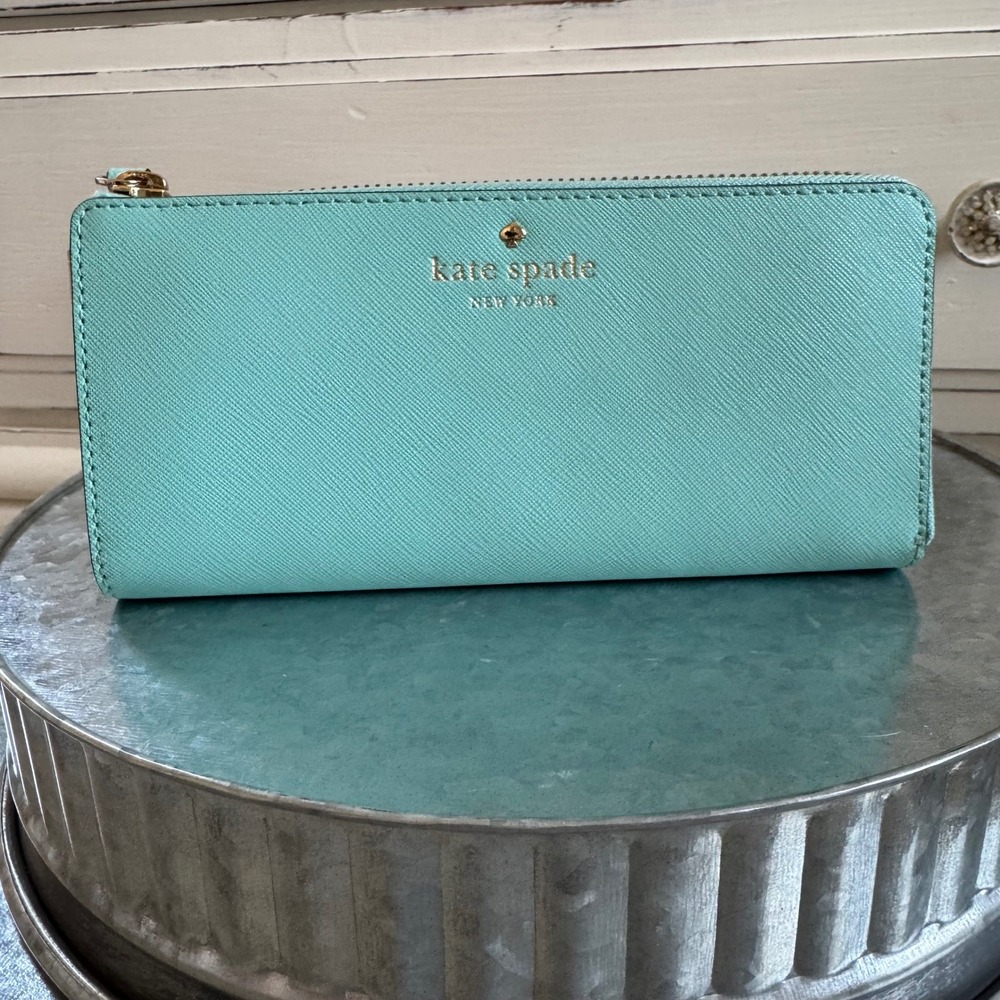 Kate Spade New York Nisha Mikas Pond Soft Aqua Long Wallet